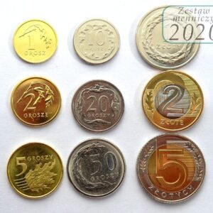 Komplet monet obiegowych 2020 r. UNC 9 sztuk