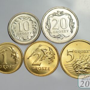 Komplet monet obiegowych 2004 r. UNC 5 sztuk