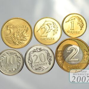 Komplet monet obiegowych 2007 r. UNC 6 sztuk